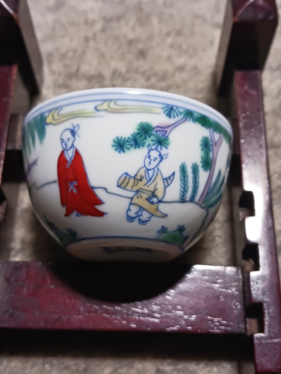 中国 粉彩 山水人物文瓶 時代箱 M R7625F