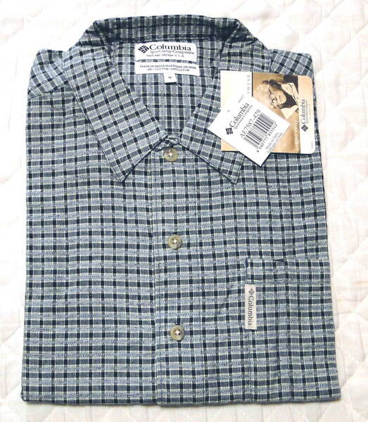 90's デッドストック コロンビア COLUMBIA L/S オープン格子シャツ Long sleeve Plaid Campshrts・送料込