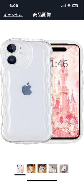 f448 スマホケース 対応 iPhone16 ケース 可愛い クリア 透明 TPU カバー かわいい 波状フレーム 薄型ワイヤレス充電対応 クリア 6.1インチ