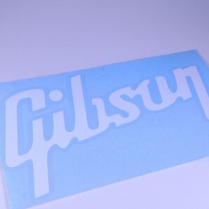 Gibson ロゴ ステッカー オープンO ホワイト 大 #USTICKER-GIBLOO-WHL