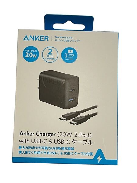 Anker Charger 20W 急速充電器 Type-Cケーブル付 ブラック