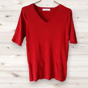 A0422 ディスコート Discoat Tシャツ 半袖 (F) 赤 無地