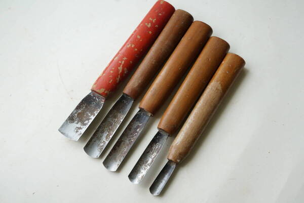 2406_8【送料無料】彫刻刀 丸鑿 5本セット japanese carpenter chisel nomi