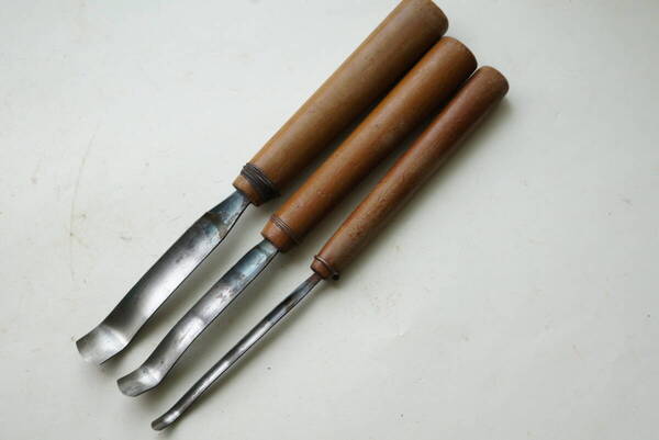 2406_7【送料無料】彫刻刀 丸鑿 3本セット japanese carpenter chisel nomi