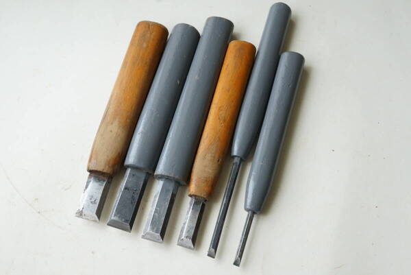 2406_9【送料無料】彫刻刀 平 6本セット japanese carpenter chisel nomi