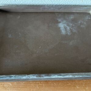 盆栽鉢 中型 長辺 約24.5cm 四角鉢 泥物 現品 中古鉢陶器製長方形