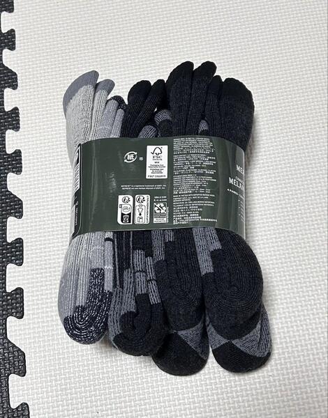 カークランド メリノウール混ソックス 4足セット 新品 ブレンド