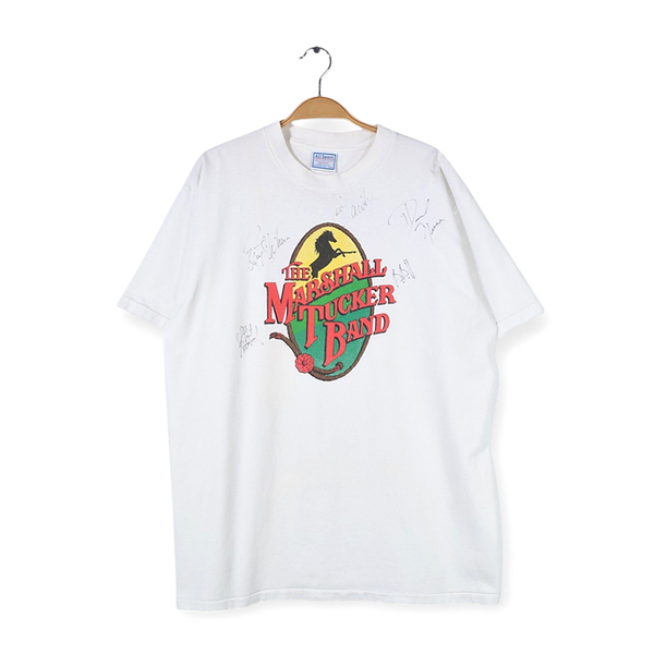 【送料無料】90s マーシャルタッカーバンド USA製 ヴィンテージTシャツ サイン入り ロックTシャツ ホワイト サイズXL 古着 @AA0028