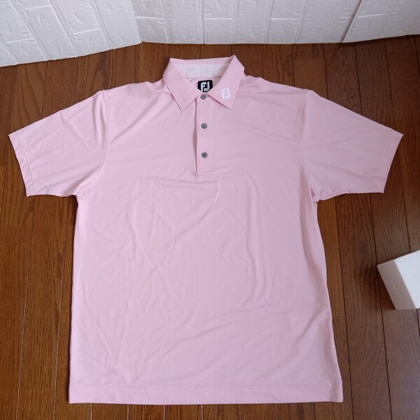 1885【中古】Foot Joy golf フットジョイゴルフ ゴルフウェア 半袖 ポロシャツ メンズ サイズ 2XL ライトピンク