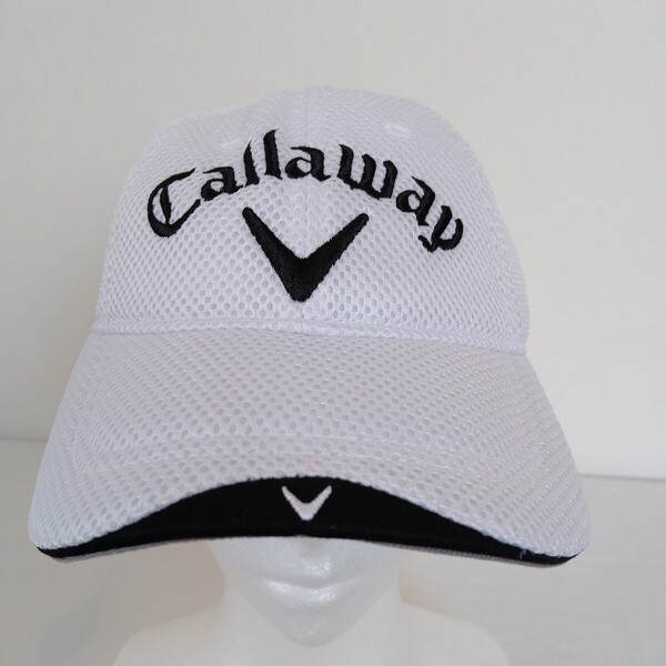 1893【中古】callaway golf キャロウェイゴルフ ゴルフウェア キャップ メンズサイズ 57〜59cm フリーサイズ 調節機能付き