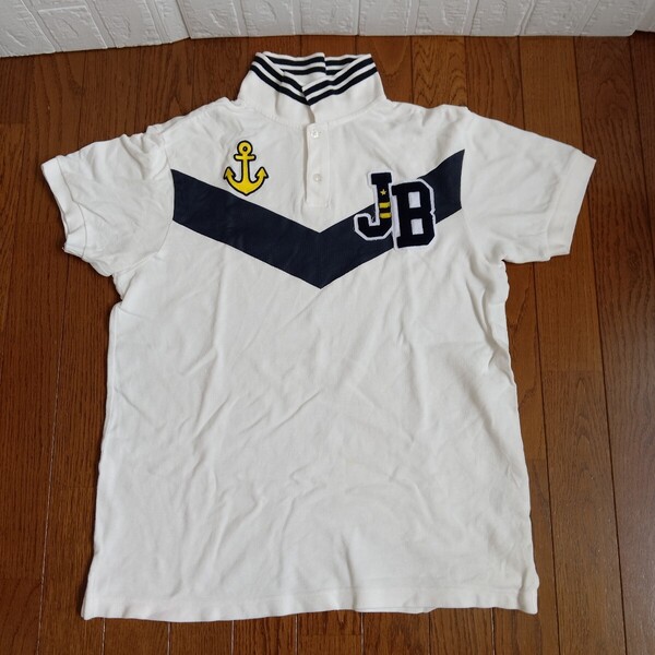 K-576【中古】Jack Bunny golf ジャックバニーゴルフ ゴルフウェア 半袖 ポロシャツ メンズ サイズ LL 白