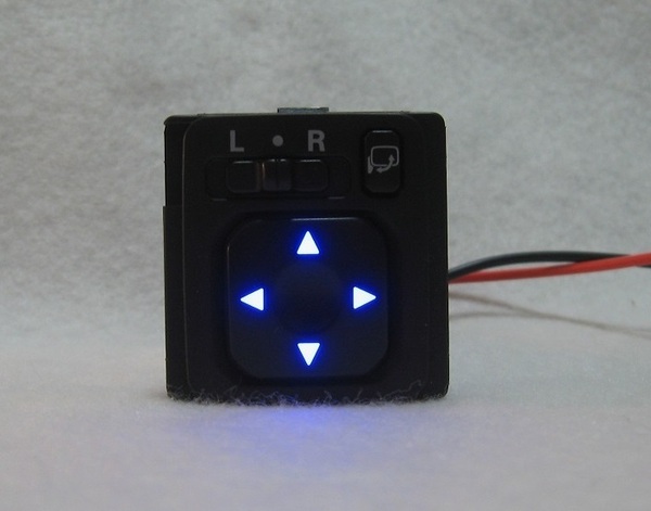 ボタンが光る LEDバックライト(青)付きドアミラースイッチ デイズ、デイズルークスやekシリーズ、コルトなど三菱車に