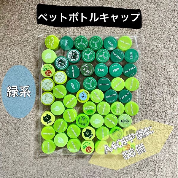 【工作】ペットボトルキャップ 緑系 58個 自由研究 DIY