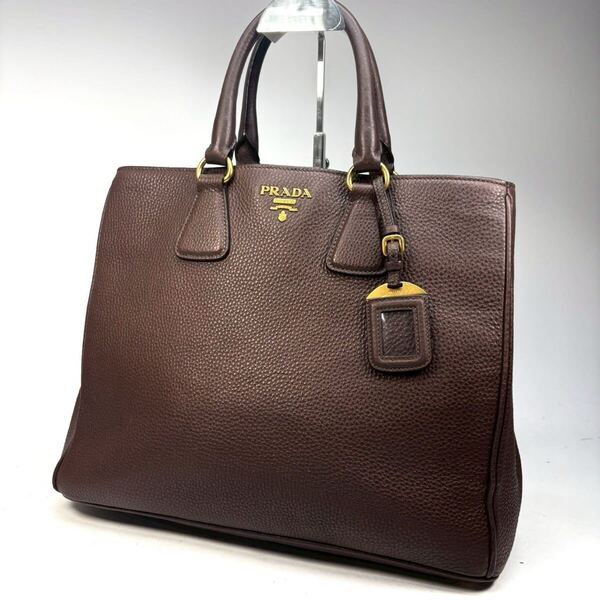 PRADA プラダ ハンドバッグ トートバッグ レザー ブラウン レディース 鞄 かばん 本革