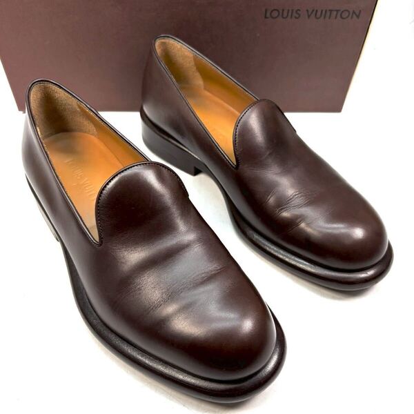 LOUIS VUITTON ルイヴィトン ローファー 6 1/2 25.5cm メンズ 靴 ビジネスシューズ ブラウン
