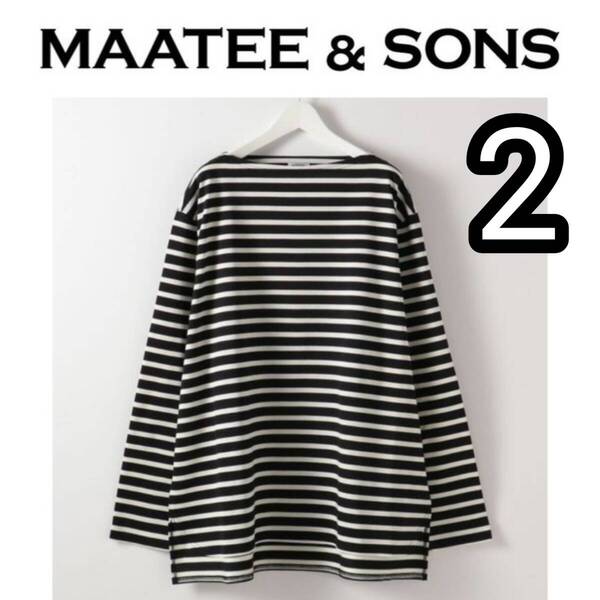 新品■22SS MAATEE&SONS × Steven Alan 別注 L/S BOAT NECK TEE 2黒 BLACK WHITE ボーダー バスクシャツ ボートネックカットソー AURALEE