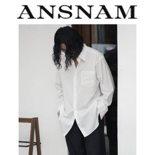 新品■ANSNAM シーアイランドコットン プレーンシャツ 白 WHITE 02 i am dork fendart
