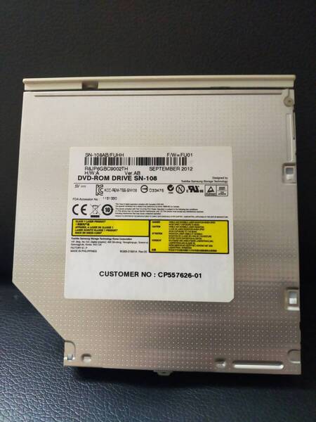 ノートPC用内蔵 DVD-ROM ドライブ SN-108 FUJITSU LIFEBOOK取り外し品