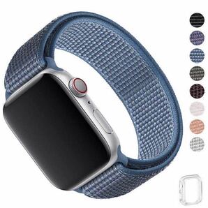 Apple Watchナイロンバンド アップルウオッチバンド 42/44/45/46/49mm 通気性いい 男女兼用 ブルー