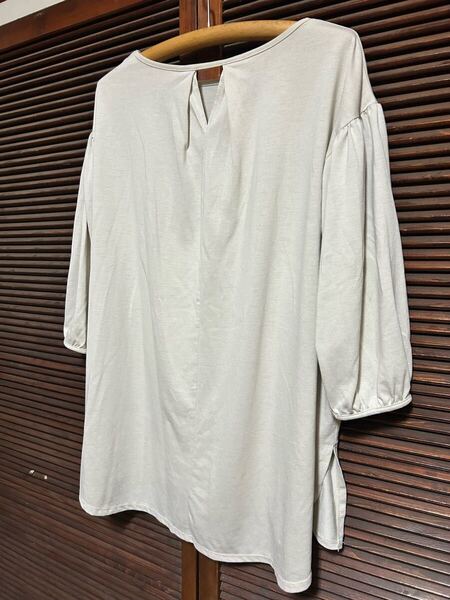 LEPSIM レプシィム カットソー アイボリー ぽわん袖 ポワン袖 レイヤード カジュアル 明るいベージュ Tシャツ プルオーバー 五部袖 七分袖