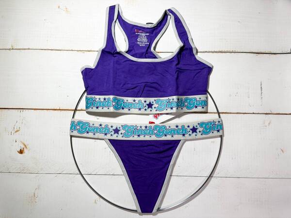 【即決】Ginch Gonch ギンチゴンチ レディース インナーセット 下着セット Tバック スポーツブラ Purple Haze 海外S
