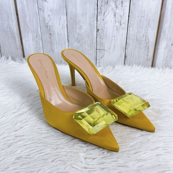 Gianvito Rossi ジャンヴィトロッシ ミュール サンダル ジェムストーン イエロー 定価16万