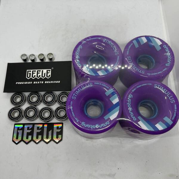 新品 ORANGATANG オランガタン 70mm 83Aソフトウィール+ABEC11ベアリング クルーザー ロンスケート サーフスケート YOW対応 紫色