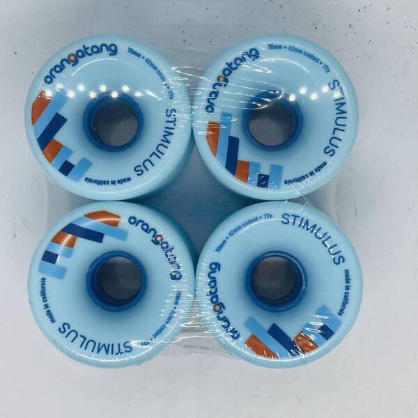 新品 ORANGATANG オランガタン 70mm 77Aソフトウィール ローデッドボード クルーザー ロンスケート サーフスケート YOW対応 水色