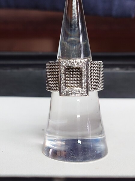 ダミアーニ DAMIANI パヴェダイヤ メッシュリング 750WG(18金ホワイトゴールド) 15号