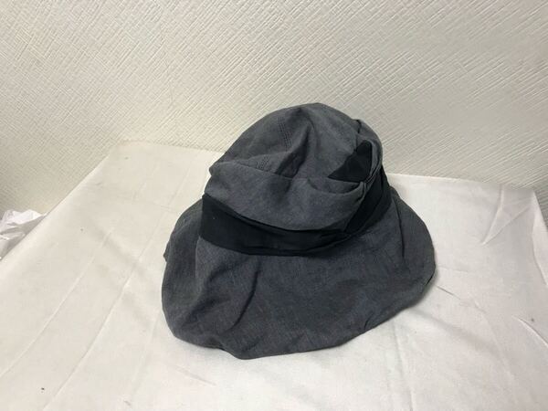 本物ランバンコレクションLANVIN COLLECTIONコットン麻リネンハット帽子ボウシゴルフメンズレディースビジネススーツアメカジグレー