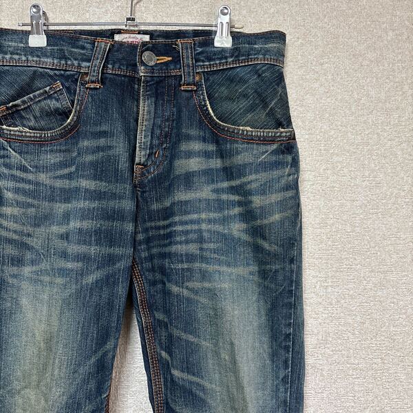 【鬼ヒゲ ハチノス】 エドウィン EDWIN EXCLUSIVE VINTAGE フレアデニム ブーツカット 28 シンチバック メンズM相当