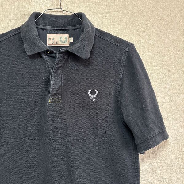 希少 FRED PERRY 半袖ポロシャツ サイズ36 メンズS〜M ブラック SM8091 鹿の子ポロシャツ