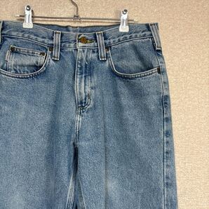 【ビッグサイズ】 90s carhartt カーハート ユルダボ ビンテージ ゆったりストレートデニムパンツ インディゴカラー W30L32