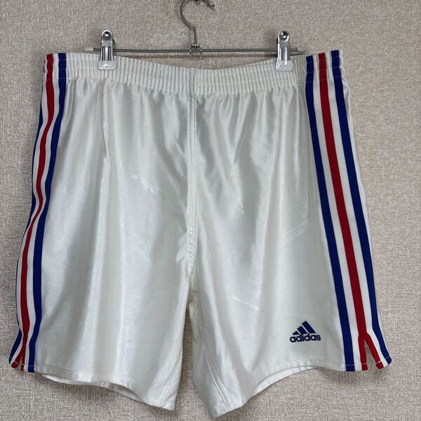 90s 【刺繍タグ】 adidas アディダス サッカー ユニフォームパンツ 短パン ショートパンツ メンズMサイズ相当