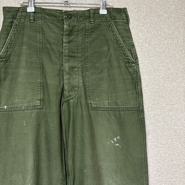 【絶妙フェード感】 60's 米軍 us army trousers 8405-082-6612 ベイカーパンツ ファティーグパンツ OG-107 ボタンフライ 32x33