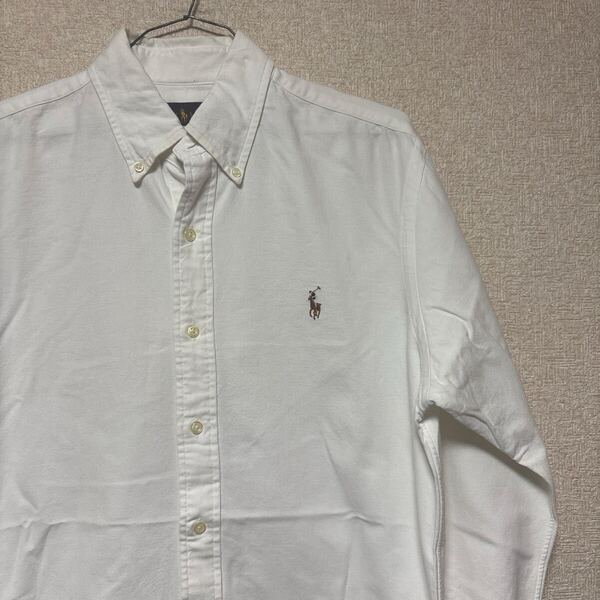 【状態◎】 RALPH LAUREN ラルフローレン ボタンダウンシャツ オックスフォード サイズM 175-96A 長袖シャツ 無地 ホワイト