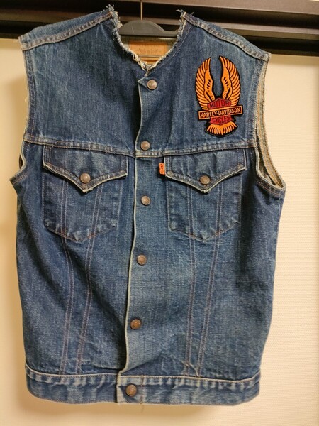 Levis HARLEY DAVIDSON ノースリーブ デニム リーバイス ハーレーダビッドソン 22サイズ 70705-0217 017