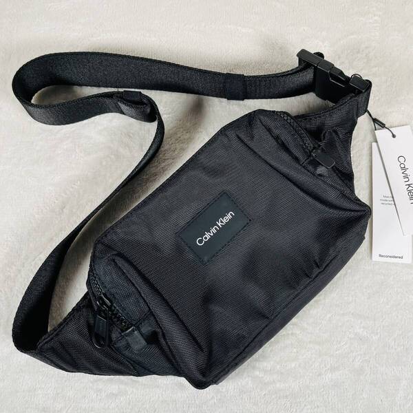 新品未使用 Calvin Klein カルバンクライン CK ベルト ショルダーバッグ 斜め掛けバッグ ボディバッグ K50K510266 BAX ブラック