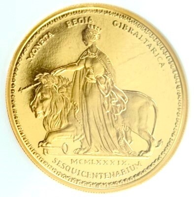 1989 英国 エリザベス2世 ソブリン 500周年記念 5ポンド 金貨