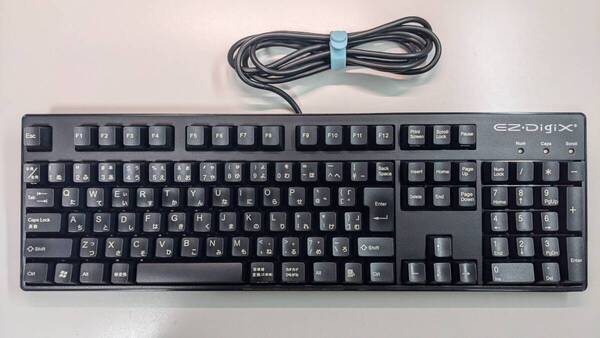 【中古】USBキーボード クレバリー製 EZ-DigiX EZ-KB108C02-BK(USB2.0、cherry茶軸スイッチ搭載)
