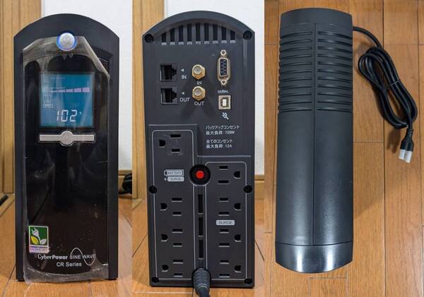 【中古・通電確認済】UPS(無停電電源装置)CybePower製CR Series"CP1200SW JP"(内蔵バッテリーなし)