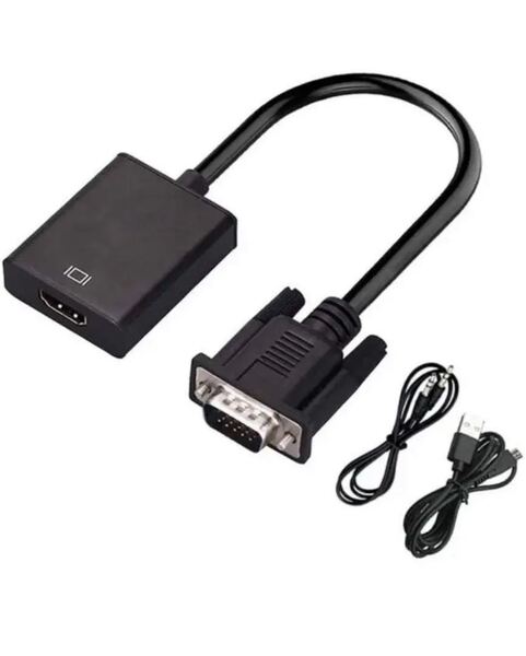VGA-HDMI 変換 アダプタ HDMIケーブルVGA→HDMI 出力 ビデオ変換アダプタ VGA(オス) to HDMI(メス) 変換 アダプタ 1080P 音声転送 VH