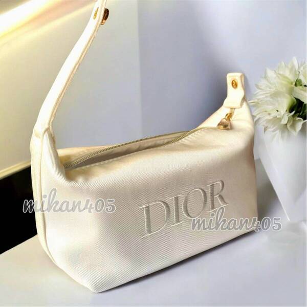 ディオール スクエア ホワイト ハンドル ポーチ コスメポーチ 化粧ポーチ ノベルティ ノベルティー Christian Dior