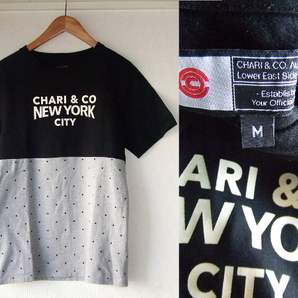 M★CHARI&CO.チャリアンドコー★ハーフドットTシャツ 黒グレー水玉ドットdot木梨ニューヨークusaサイクリング自転車nyc