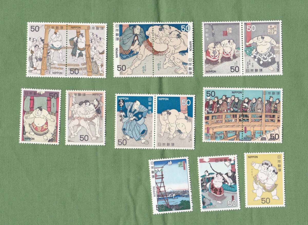日本切手 相撲絵シリーズ 全15種完 : yuuhiflower - 通販