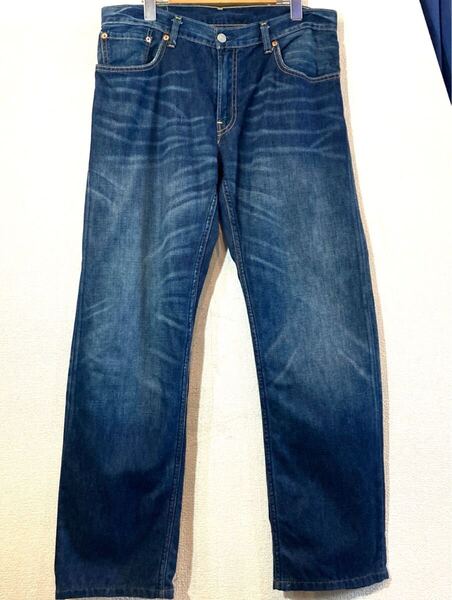 Levi's 502◯ジーンズ◯デニムパンツ◯テーパード◯二色ステッチ◯エイジング加工◯USA◯リーバイス◯定価12,000円◯ネイビー◯濃紺