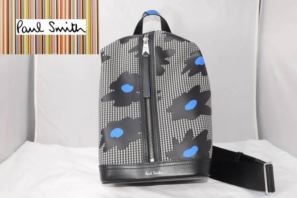 ☆新品未使用☆Paul Smith レザー ワン ショルダー ボディ バッグ☆Big Flower ブラック☆サイズ:横18㎝×縦14㎝×高さ30㎝☆定価105,600円