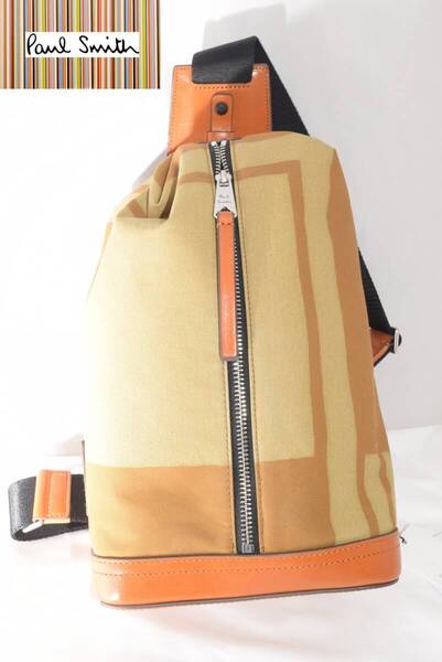 ☆新品未使用☆Paul Smith レザー ワン ショルダー ボディ バッグ☆キャメル カラー☆サイズ:横18㎝×縦14㎝×高さ30㎝☆定価96,800円