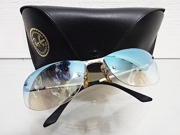廃盤 良品 人気 RAYBAN RB3179 TOP BAR 003/Z1 青 ブルーグラディエントミラー グラデーション レイバン サングラス 佐藤琢磨 3186 3183