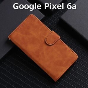 Google Pixel6a ケース 手帳 ブラウン